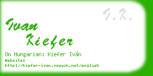 ivan kiefer business card