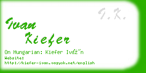 ivan kiefer business card